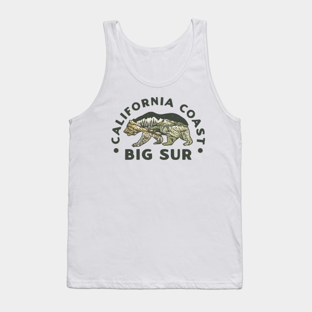 Big Sur Bear Coastline Tank Top by Big Sur California 